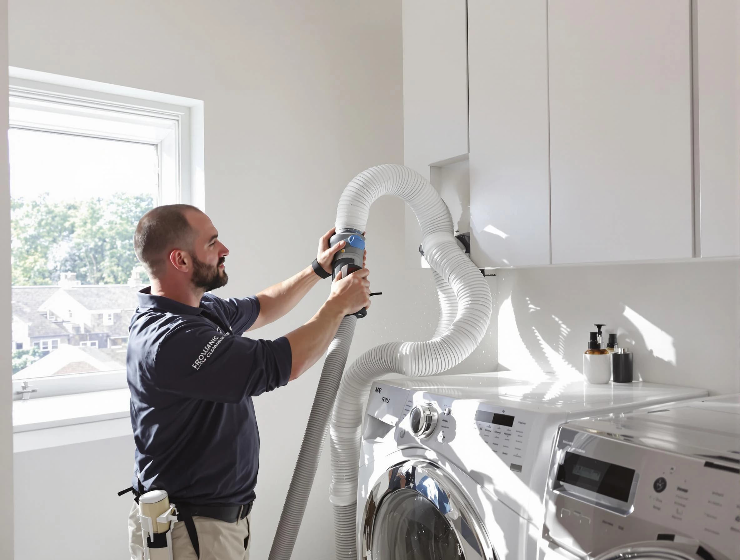 Certified Loveland Dryer Vent Cleaning technician performing dryer vent cleaning in Loveland