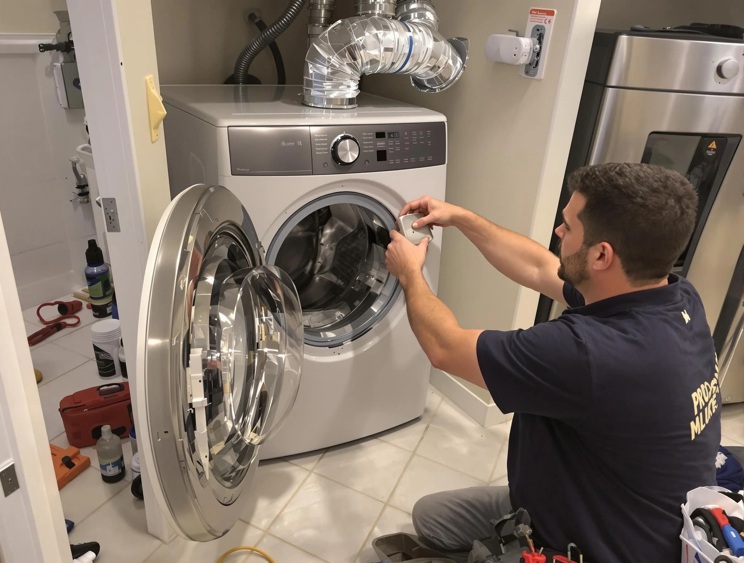 Loveland Dryer Vent Cleaning technician performing precise dryer vent hose installation in Loveland